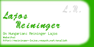 lajos meininger business card